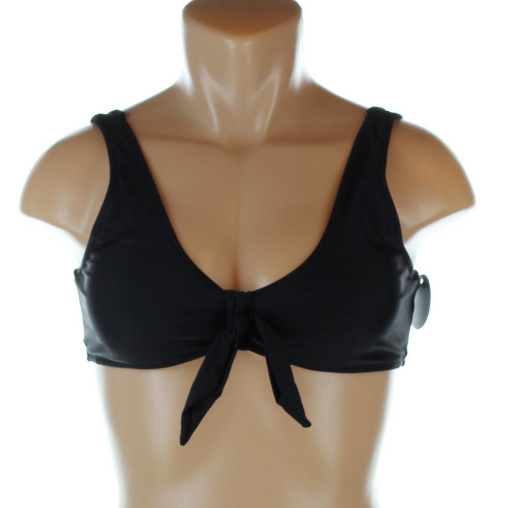 Black Padded Swim Bikini Top Medium NWT